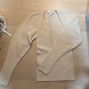 COS square necked wool sweater